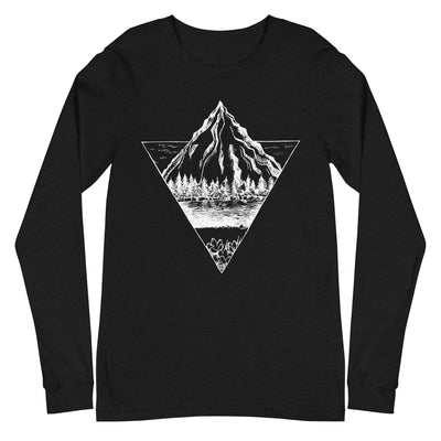 Berg - Geometrisch - Longsleeve (Unisex) berge wandern Black Heather