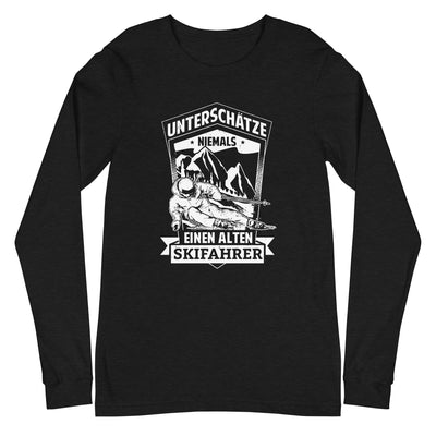 Unterschätze niemals nen alten Skifahrer - Longsleeve (Unisex) ski Black Heather