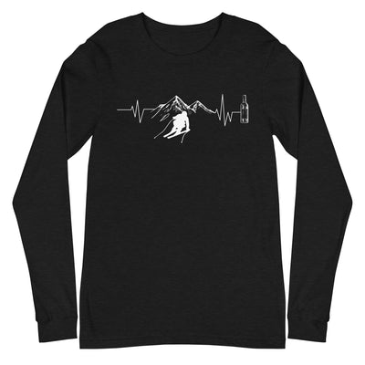 Herzschlag Berge, Wein und Ski - (S.K) - Longsleeve (Unisex) klettern Black Heather