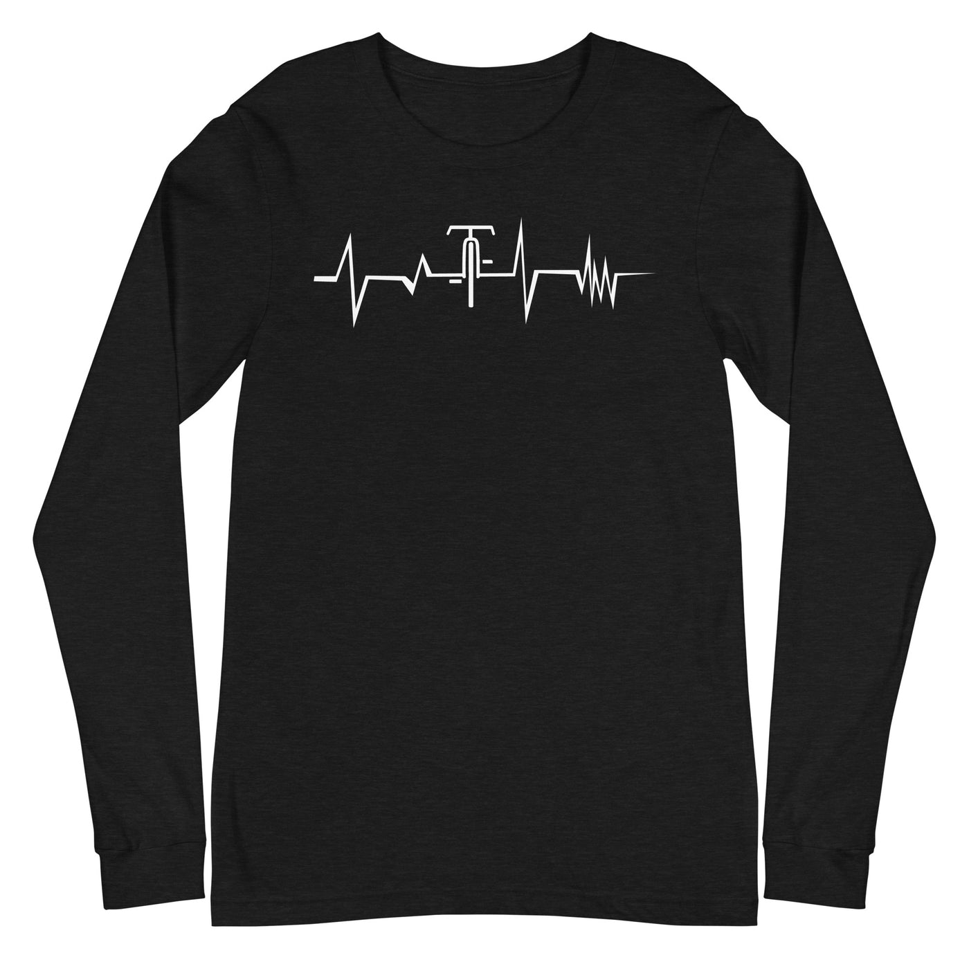 Heartbeat - Cycle - Longsleeve (Unisex) fahrrad Black Heather