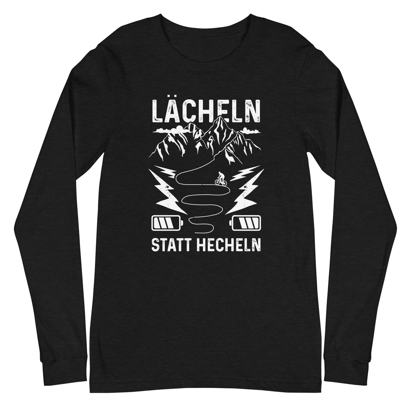 Lächeln statt hecheln - Longsleeve (Unisex) e-bike Black Heather