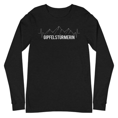 Gipfelstürmerin - Longsleeve (Unisex) berge klettern wandern Black Heather