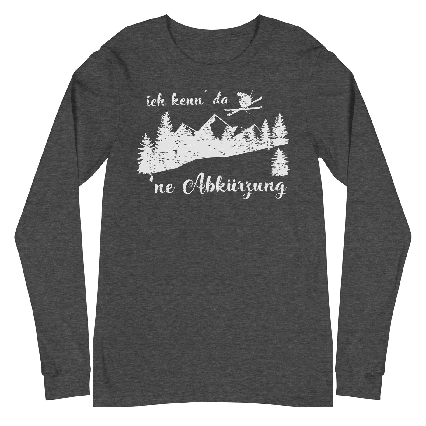 Ich kenn' da 'ne Abkürzung - Longsleeve (Unisex) klettern ski xxx yyy zzz Dark Grey Heather