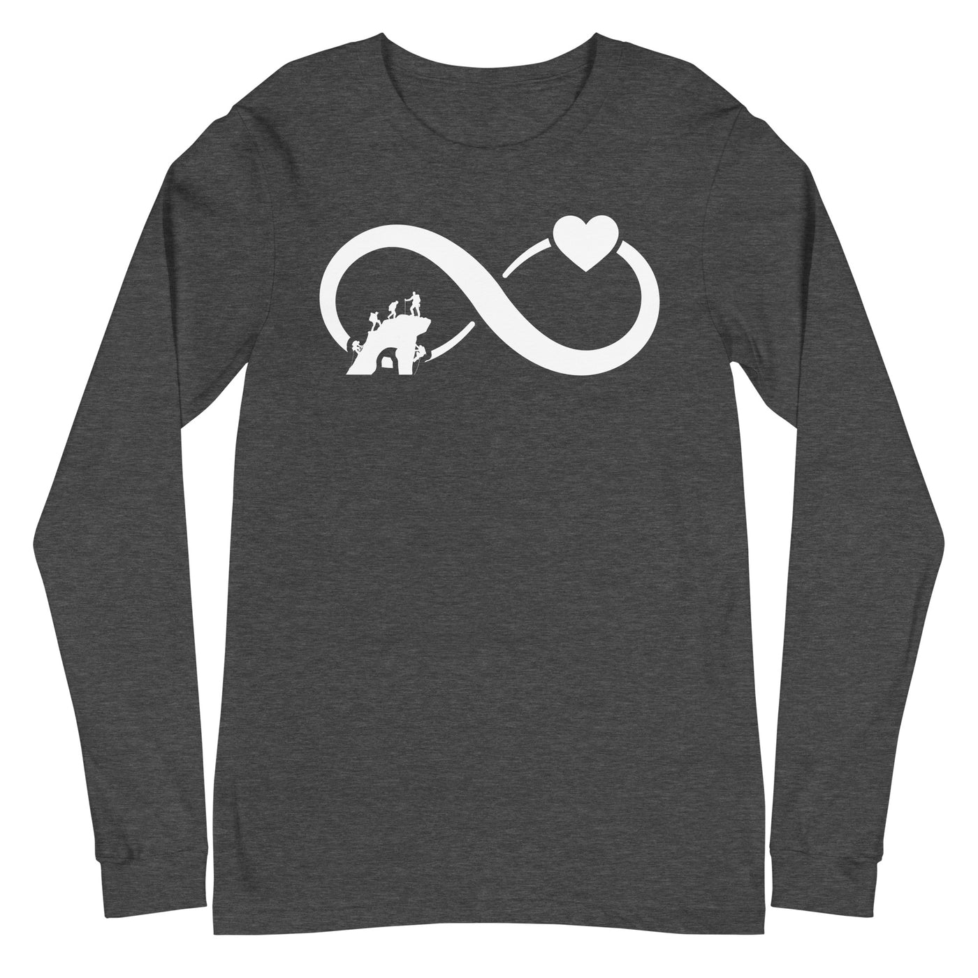 Infinity Heart and Climbing - Longsleeve (Unisex) klettern xxx yyy zzz Dark Grey Heather