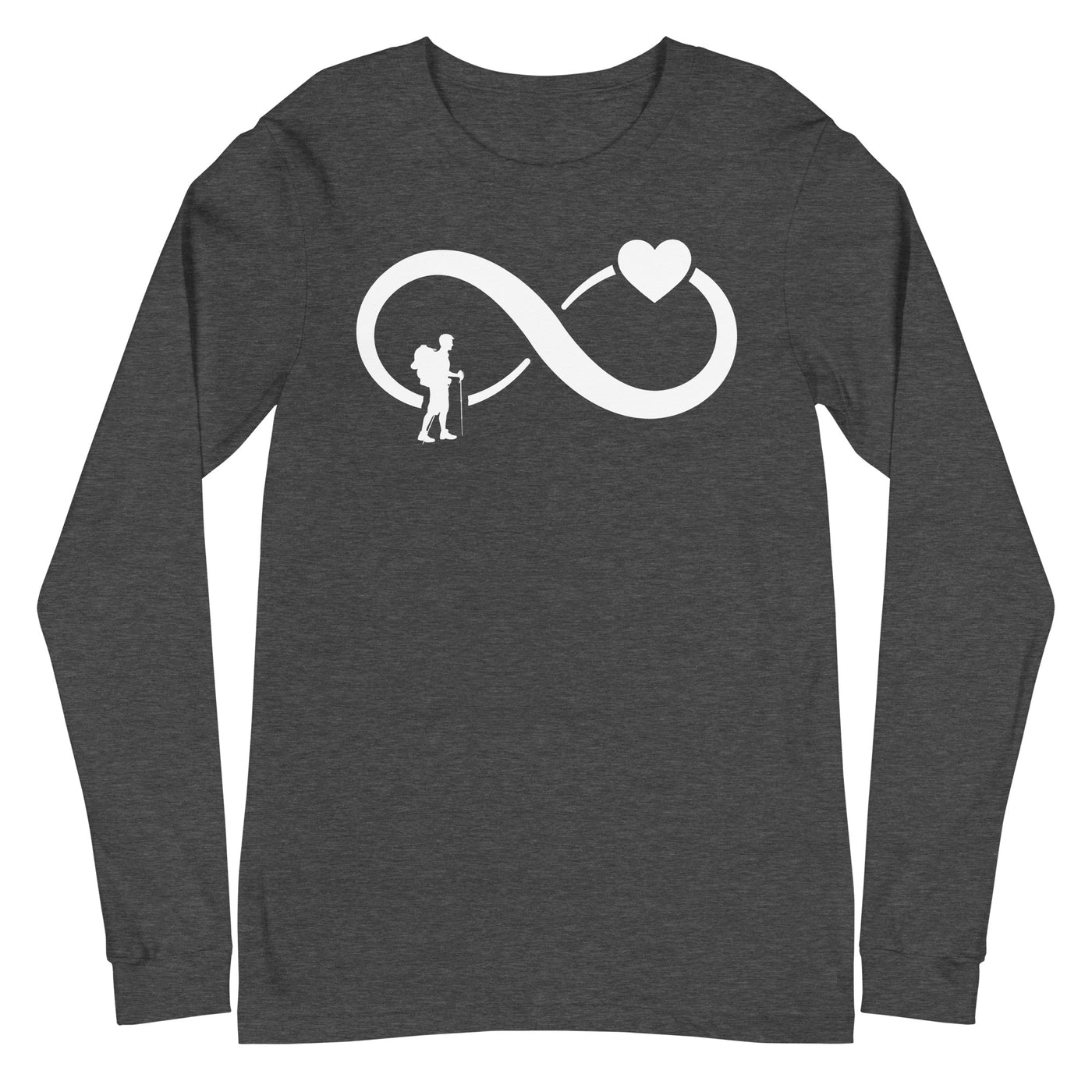 Infinity Heart and Hiking - Longsleeve (Unisex) wandern xxx yyy zzz Dark Grey Heather