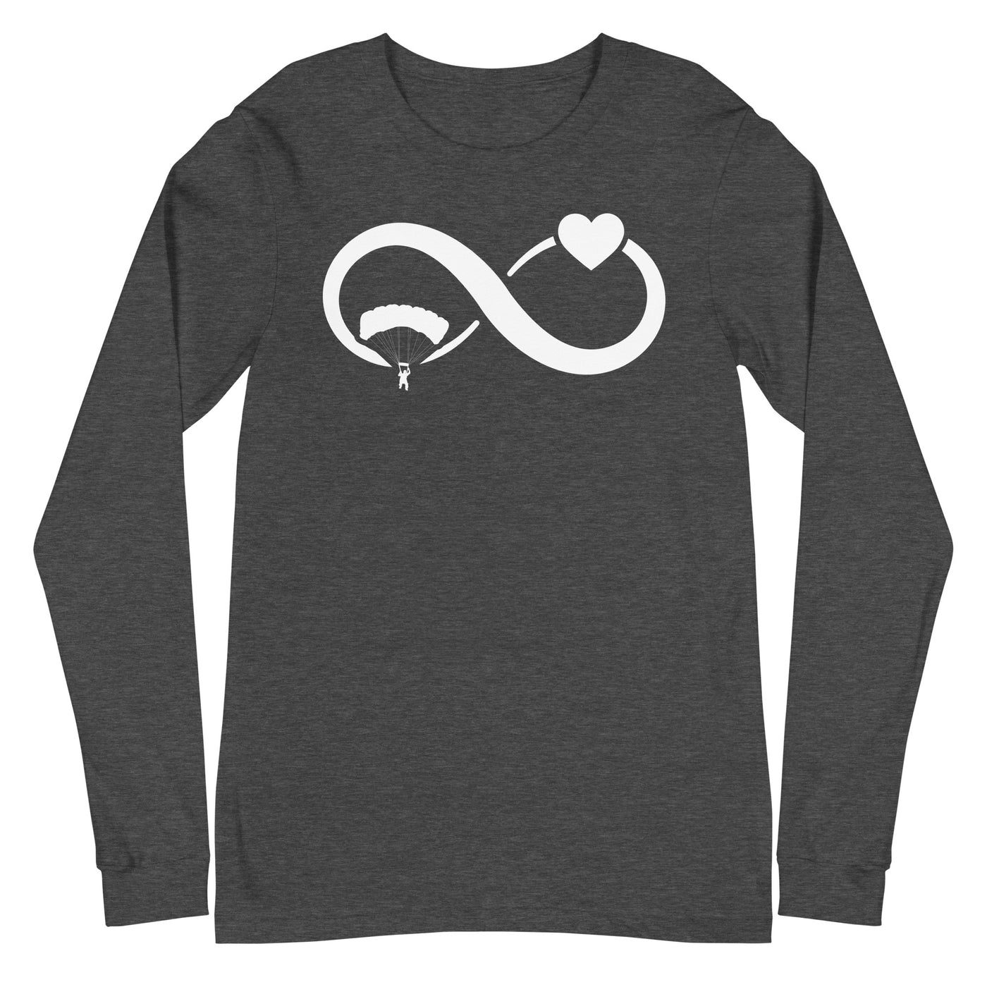 Infinity Heart and Paragliding - Longsleeve (Unisex) berge xxx yyy zzz Dark Grey Heather