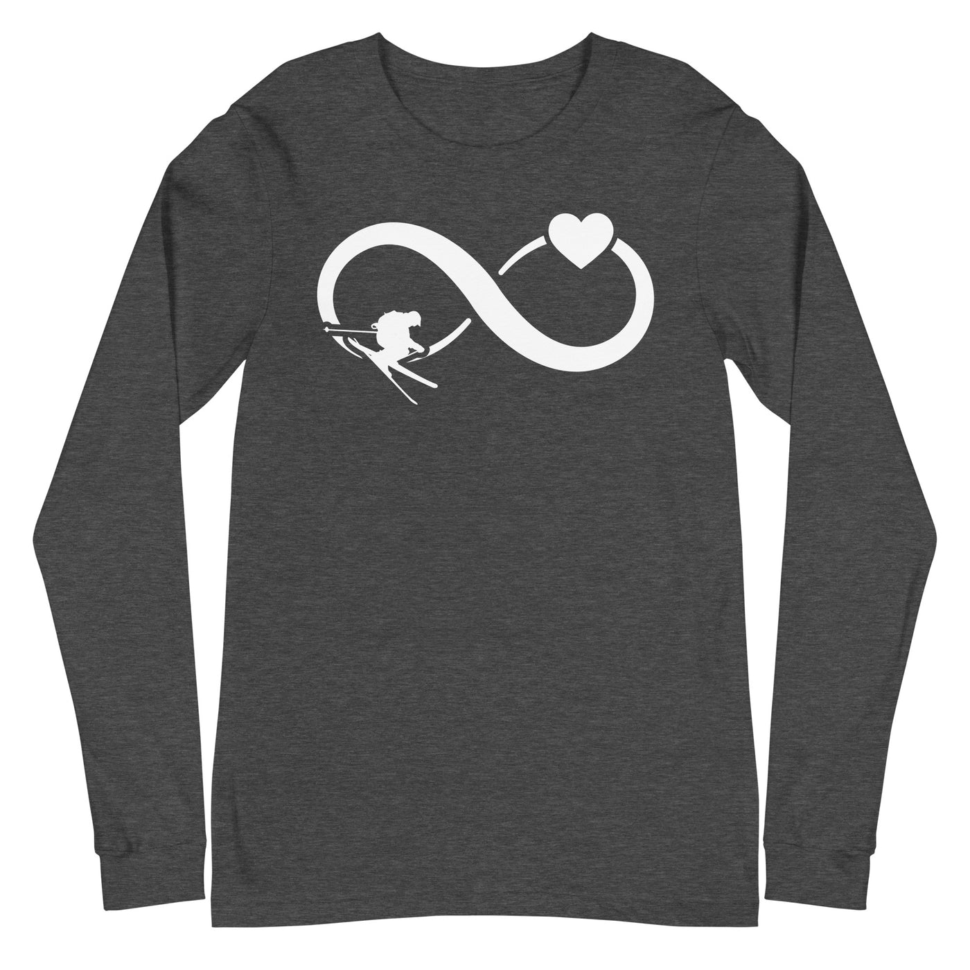 Infinity Heart and Skiing - Longsleeve (Unisex) klettern ski xxx yyy zzz Dark Grey Heather