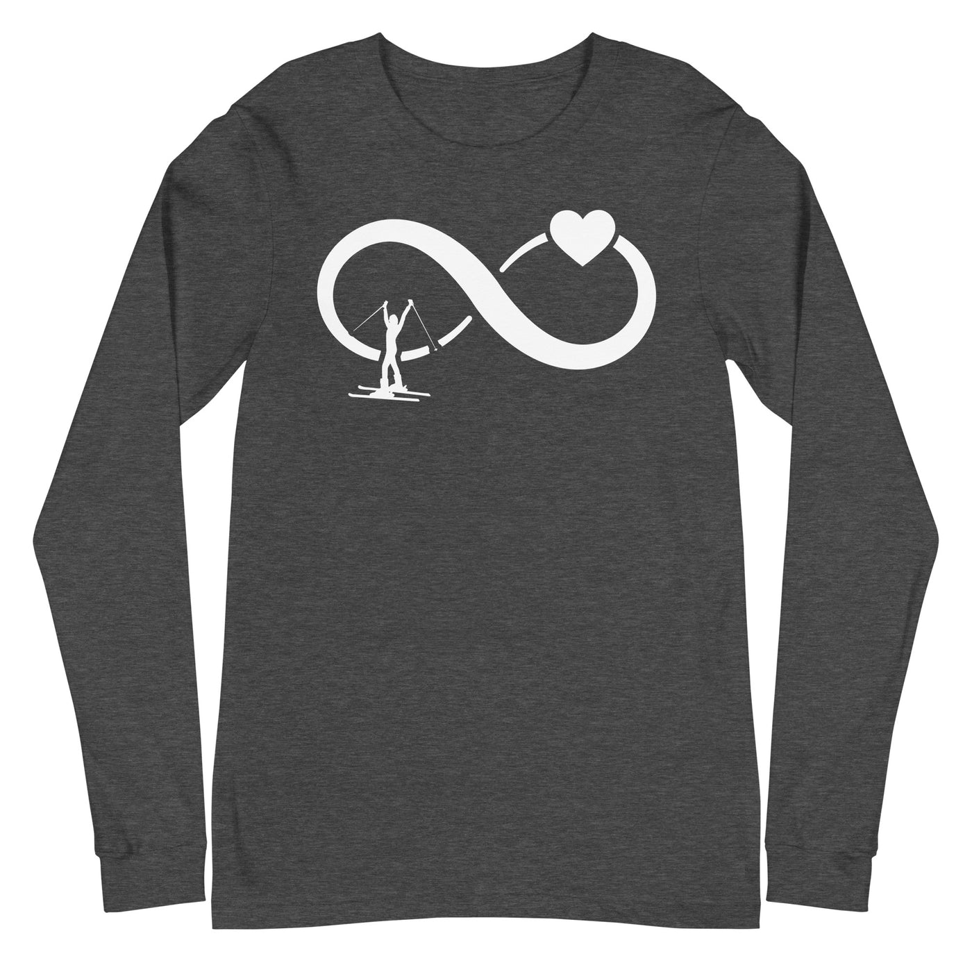 Infinity Heart and Skiing 1 - Longsleeve (Unisex) klettern ski xxx yyy zzz Dark Grey Heather