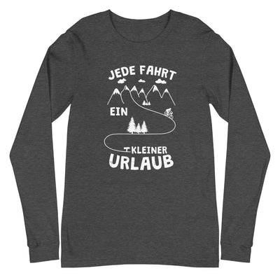 Jede Fahrt ein kleiner Urlaub - Longsleeve (Unisex) fahrrad xxx yyy zzz Dark Grey Heather