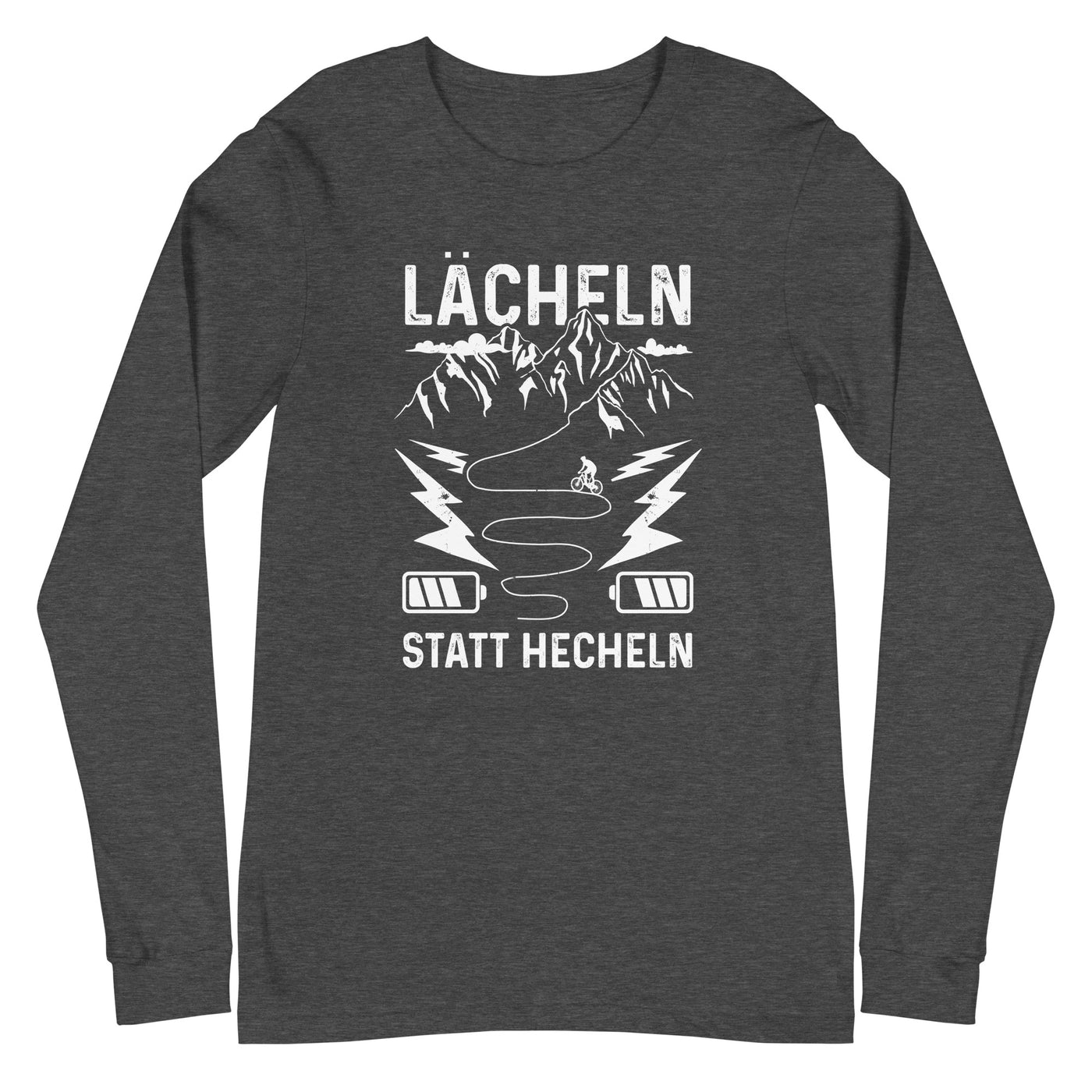 Lächeln statt hecheln - Longsleeve (Unisex) e-bike xxx yyy zzz Dark Grey Heather