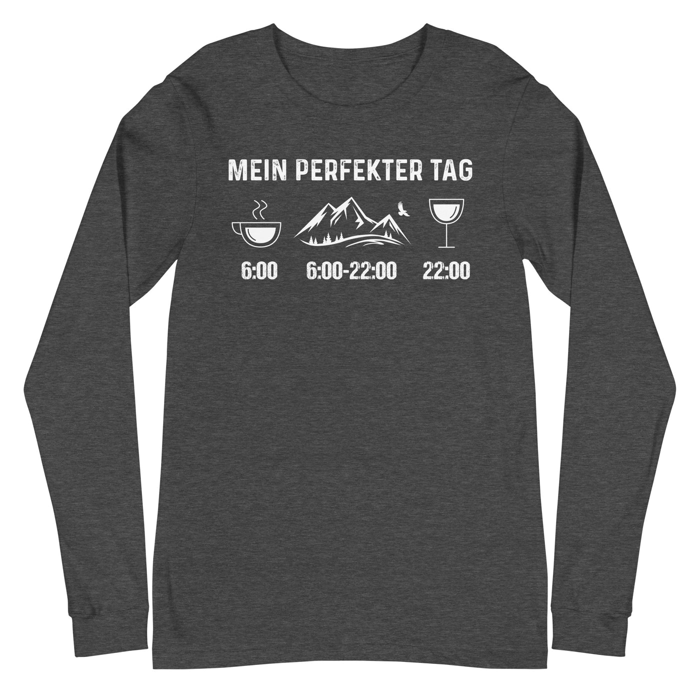 Mein Perfekter Tag - Longsleeve (Unisex) berge xxx yyy zzz Dark Grey Heather