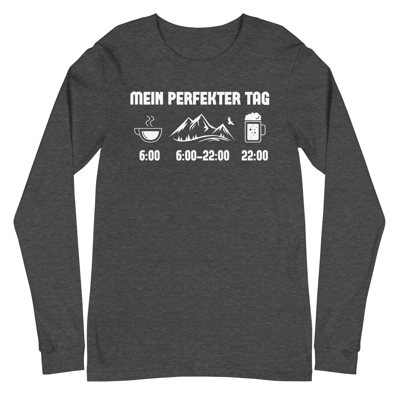 Mein Perfekter Tag - Longsleeve (Unisex) berge xxx yyy zzz Dark Grey Heather