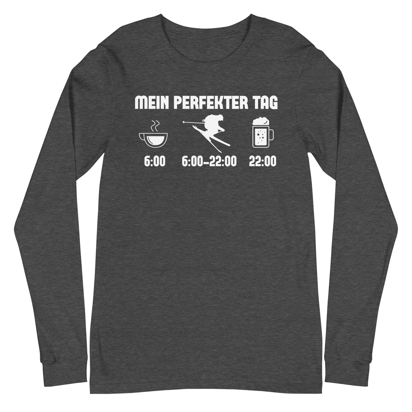 Mein Perfekter Tag - Longsleeve (Unisex) klettern ski xxx yyy zzz Dark Grey Heather