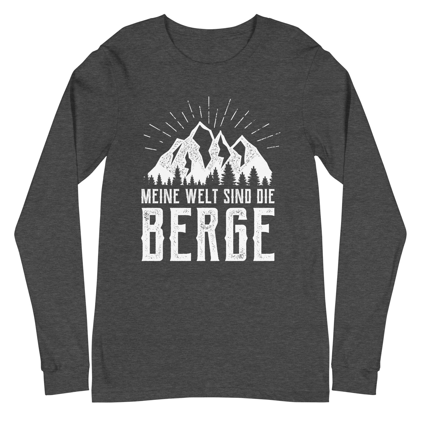 Meine Welt sind die Berge - Longsleeve (Unisex) berge xxx yyy zzz Dark Grey Heather