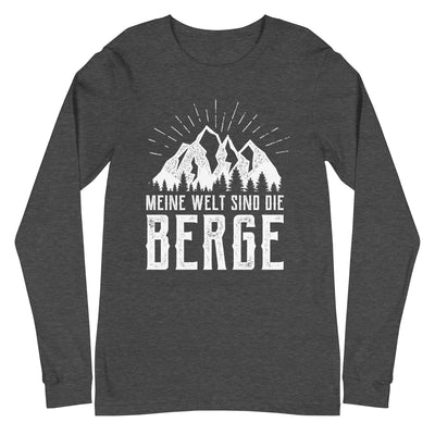 Meine Welt sind die Berge - Longsleeve (Unisex) berge xxx yyy zzz Dark Grey Heather