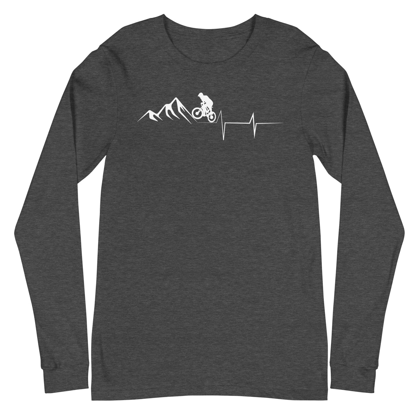 Berge - Herzschlag - Radfahren - Longsleeve (Unisex) fahrrad xxx yyy zzz Dark Grey Heather