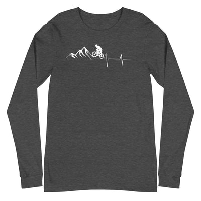 Berge - Herzschlag - Radfahren - Longsleeve (Unisex) fahrrad xxx yyy zzz Dark Grey Heather