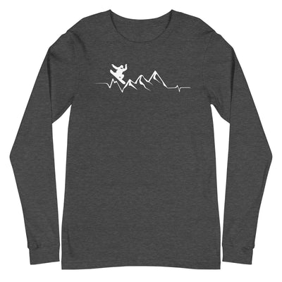 Berge - Herzschlag - Snowboarding - Longsleeve (Unisex) snowboarden xxx yyy zzz Dark Grey Heather