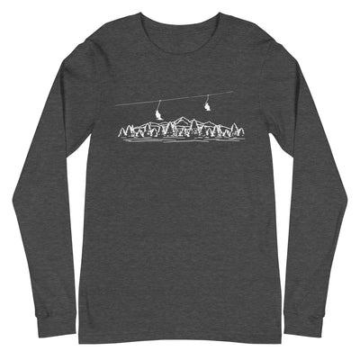 Berge - Skifahren - (21) - Longsleeve (Unisex) klettern ski xxx yyy zzz Dark Grey Heather