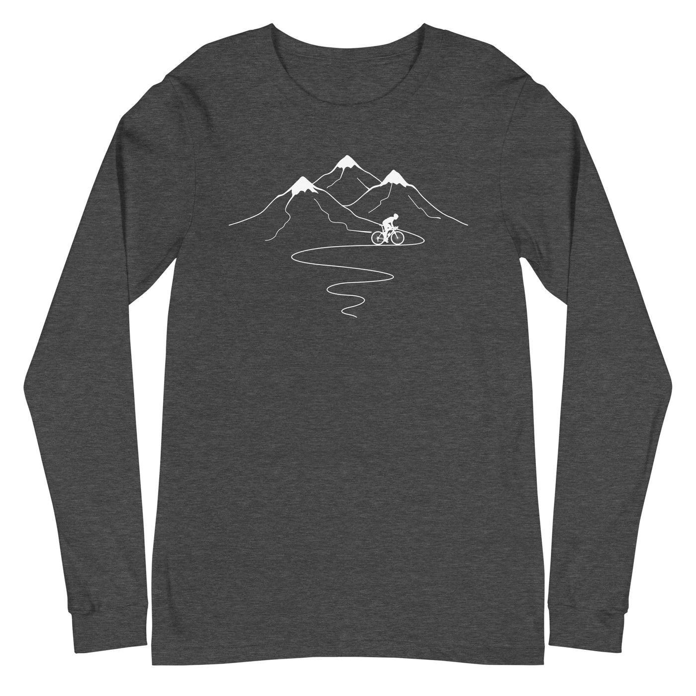 Berge Trail Kurves und Radfahren - Longsleeve (Unisex) fahrrad xxx yyy zzz Dark Grey Heather