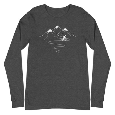 Berge Trail Kurves und Radfahren - Longsleeve (Unisex) fahrrad xxx yyy zzz Dark Grey Heather