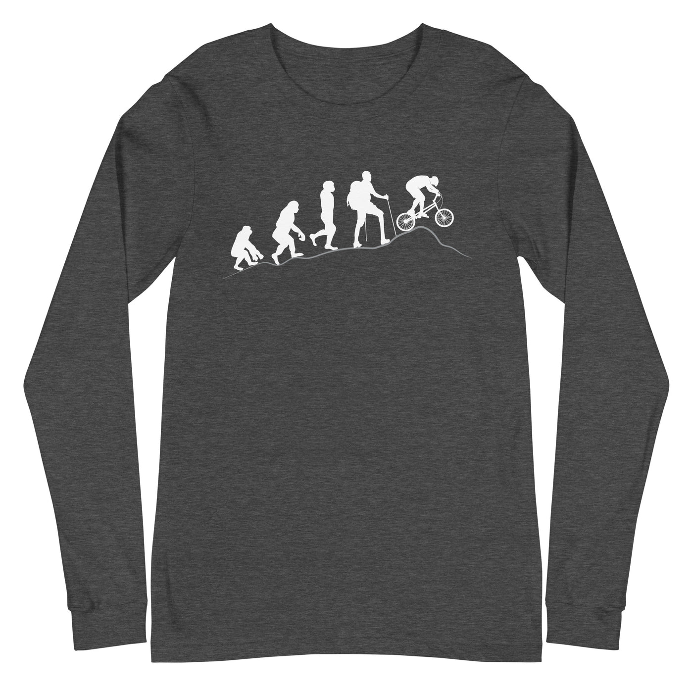 Mountainbike Evolution - (M) - Longsleeve (Unisex) xxx yyy zzz Dark Grey Heather