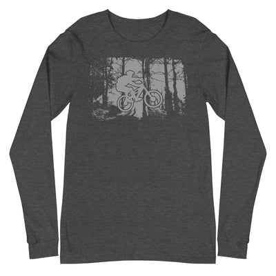 Mountainbiken im Wald - (M) - Longsleeve (Unisex) xxx yyy zzz Dark Grey Heather