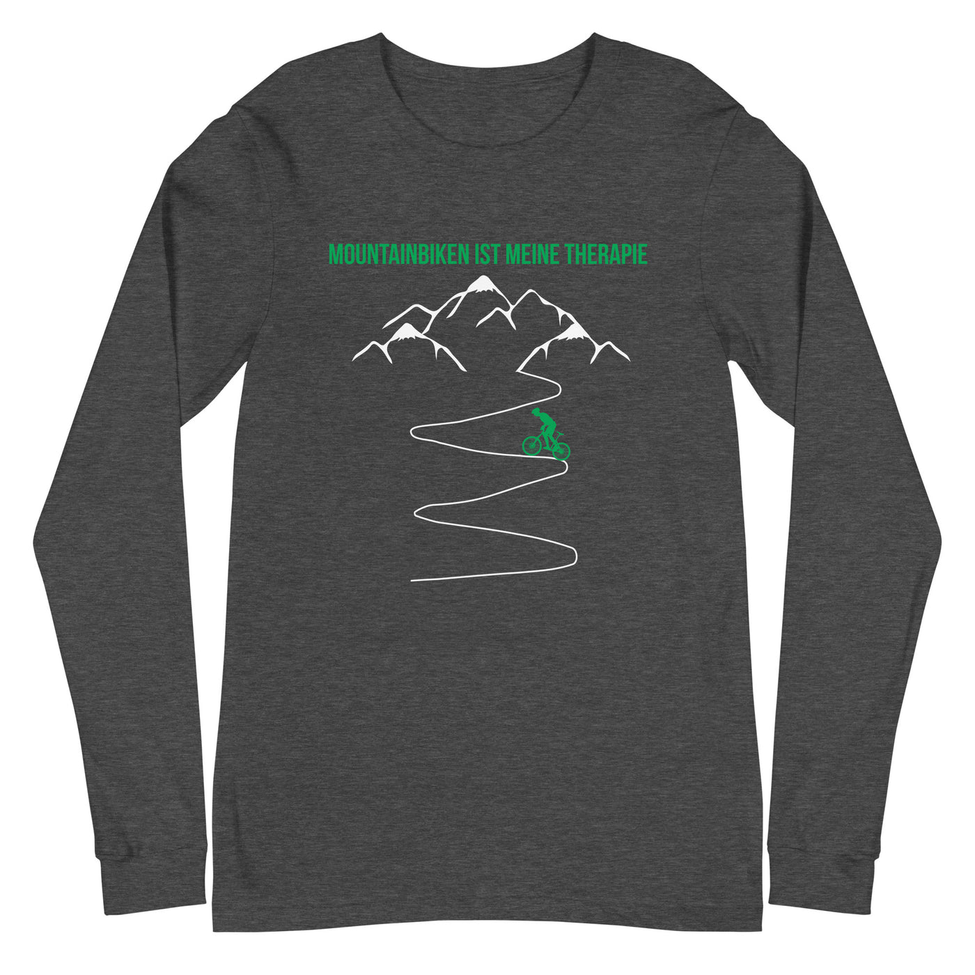 Mountainbiken ist meine Therapie - (M) - Longsleeve (Unisex) xxx yyy zzz Dark Grey Heather