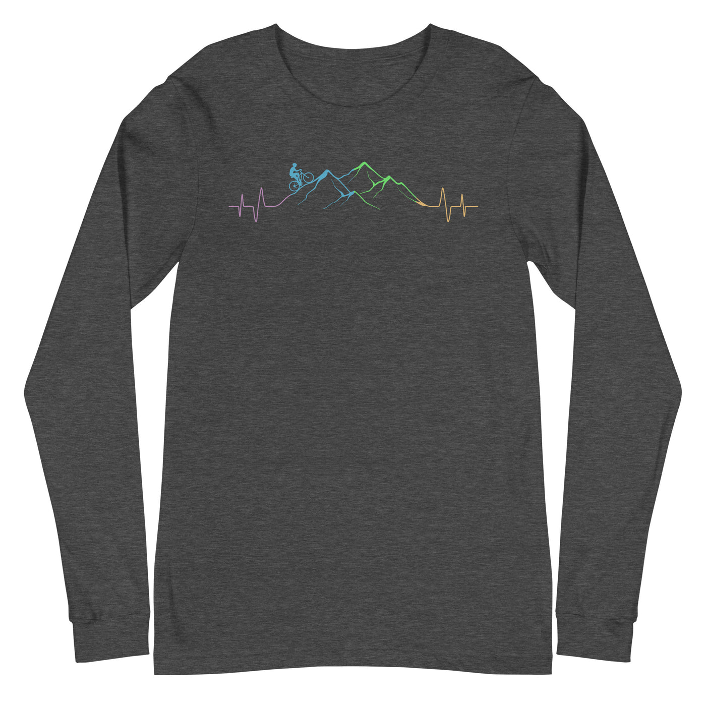 Mountainbiker auf Berg - (M) - Longsleeve (Unisex) xxx yyy zzz Dark Grey Heather