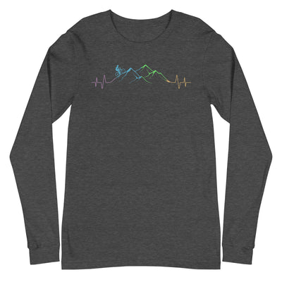 Mountainbiker auf Berg - (M) - Longsleeve (Unisex) xxx yyy zzz Dark Grey Heather