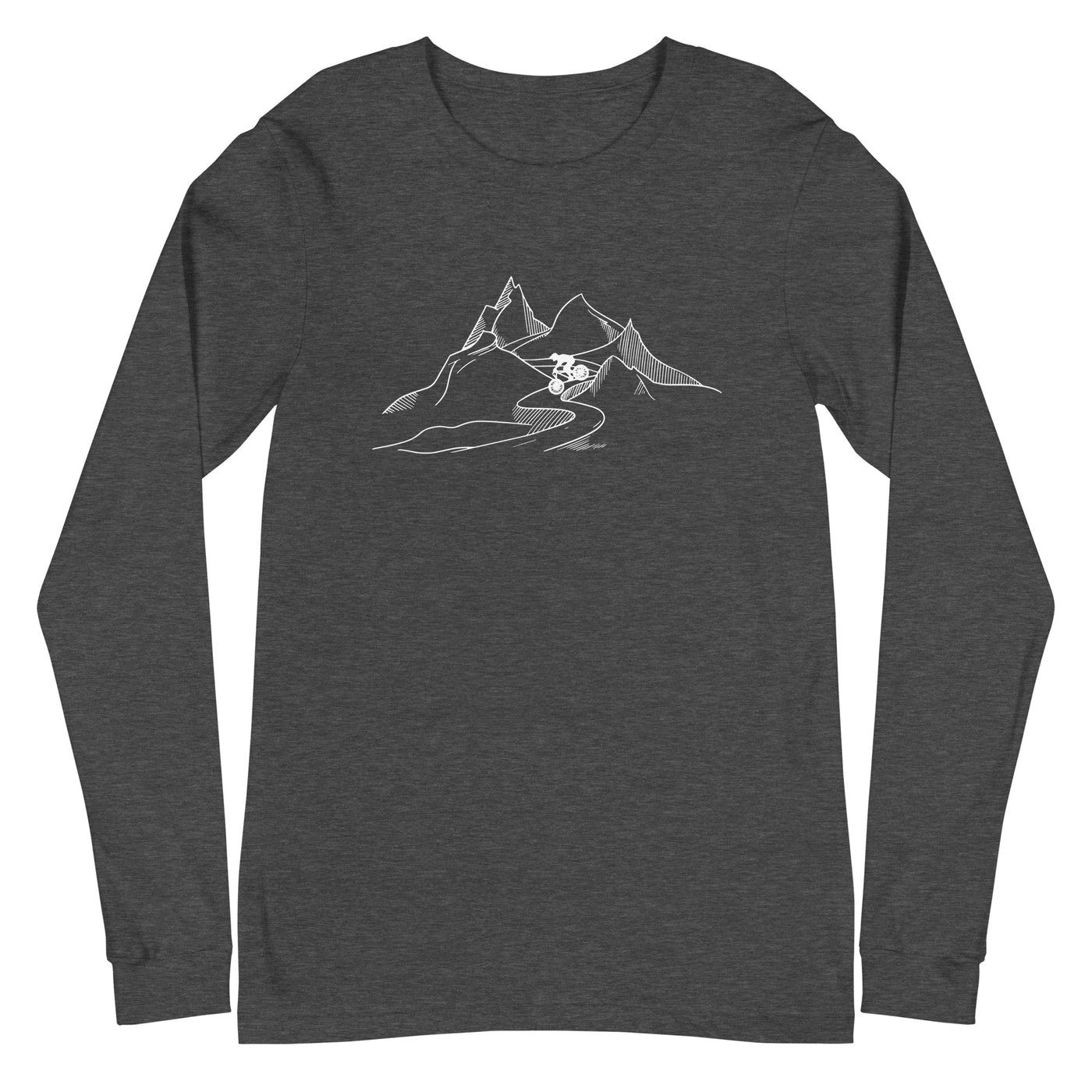 Mountainbiker fährt Downhill - (M) - Longsleeve (Unisex) xxx yyy zzz Dark Grey Heather