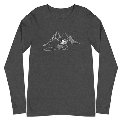 Mountainbiker fährt Downhill - (M) - Longsleeve (Unisex) xxx yyy zzz Dark Grey Heather