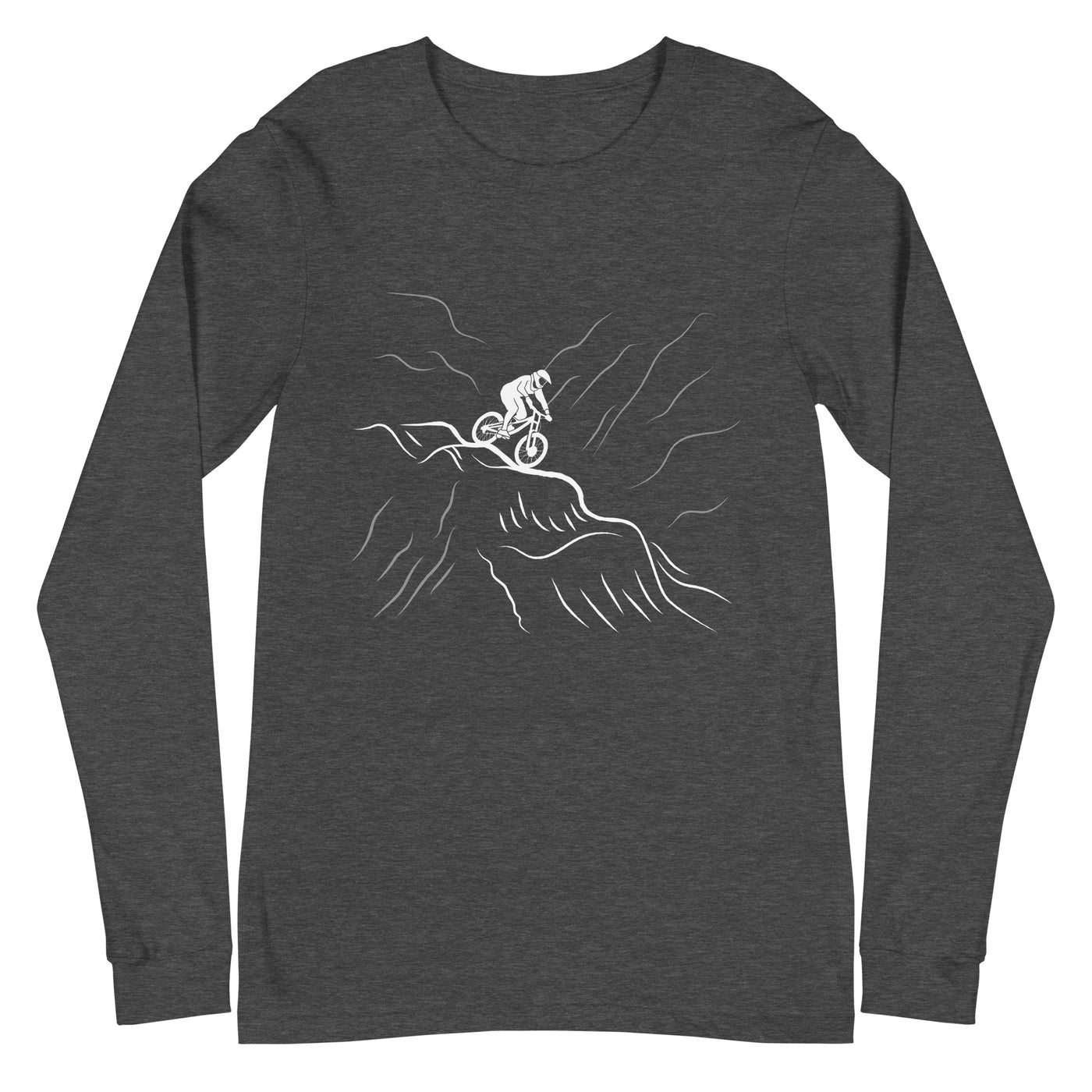 Mountainbiker fährt Downhill 2 - (M) - Longsleeve (Unisex) xxx yyy zzz Dark Grey Heather