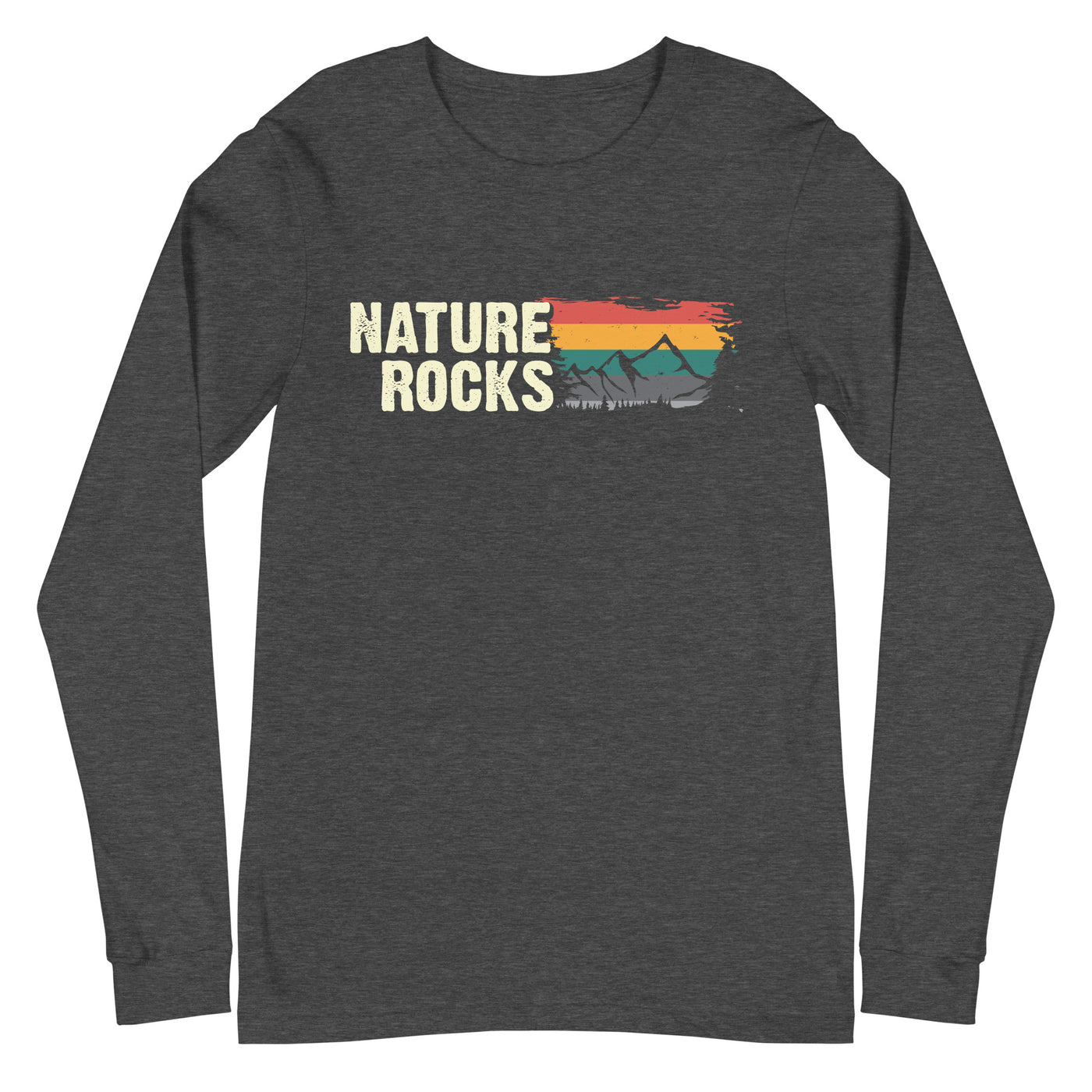 Nature Felsens - Longsleeve (Unisex) berge camping wandern xxx yyy zzz Dark Grey Heather