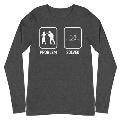 Problem Solved - Camping Tent - Longsleeve (Unisex) camping xxx yyy zzz Dark Grey Heather