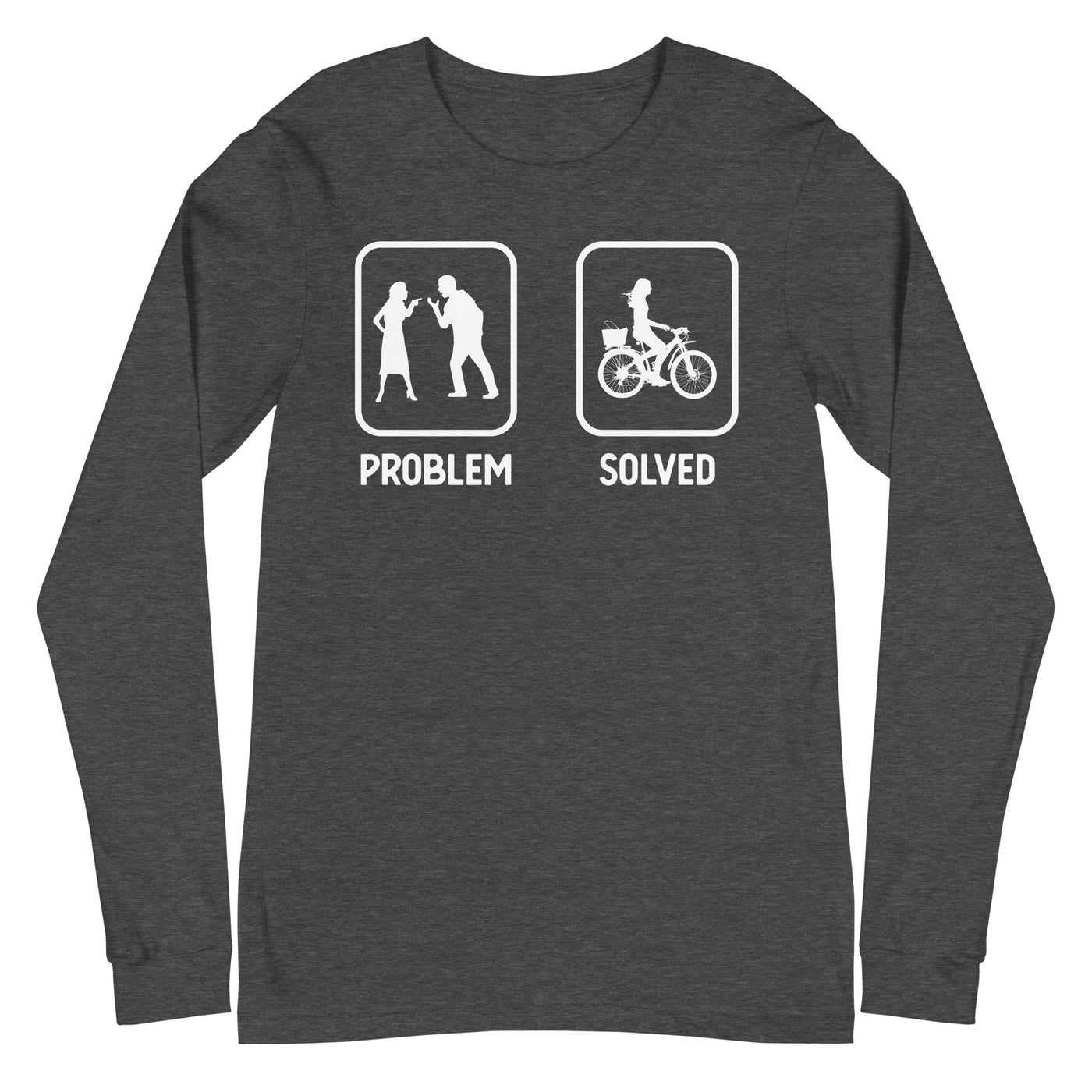 Problem Solved - Frau Radfahren - Longsleeve (Unisex) fahrrad xxx yyy zzz Dark Grey Heather