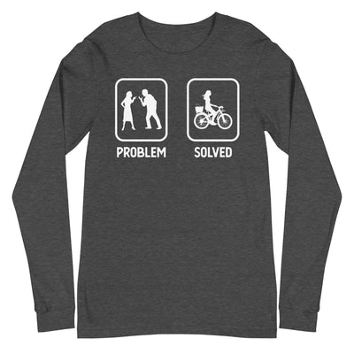 Problem Solved - Frau Radfahren - Longsleeve (Unisex) fahrrad xxx yyy zzz Dark Grey Heather