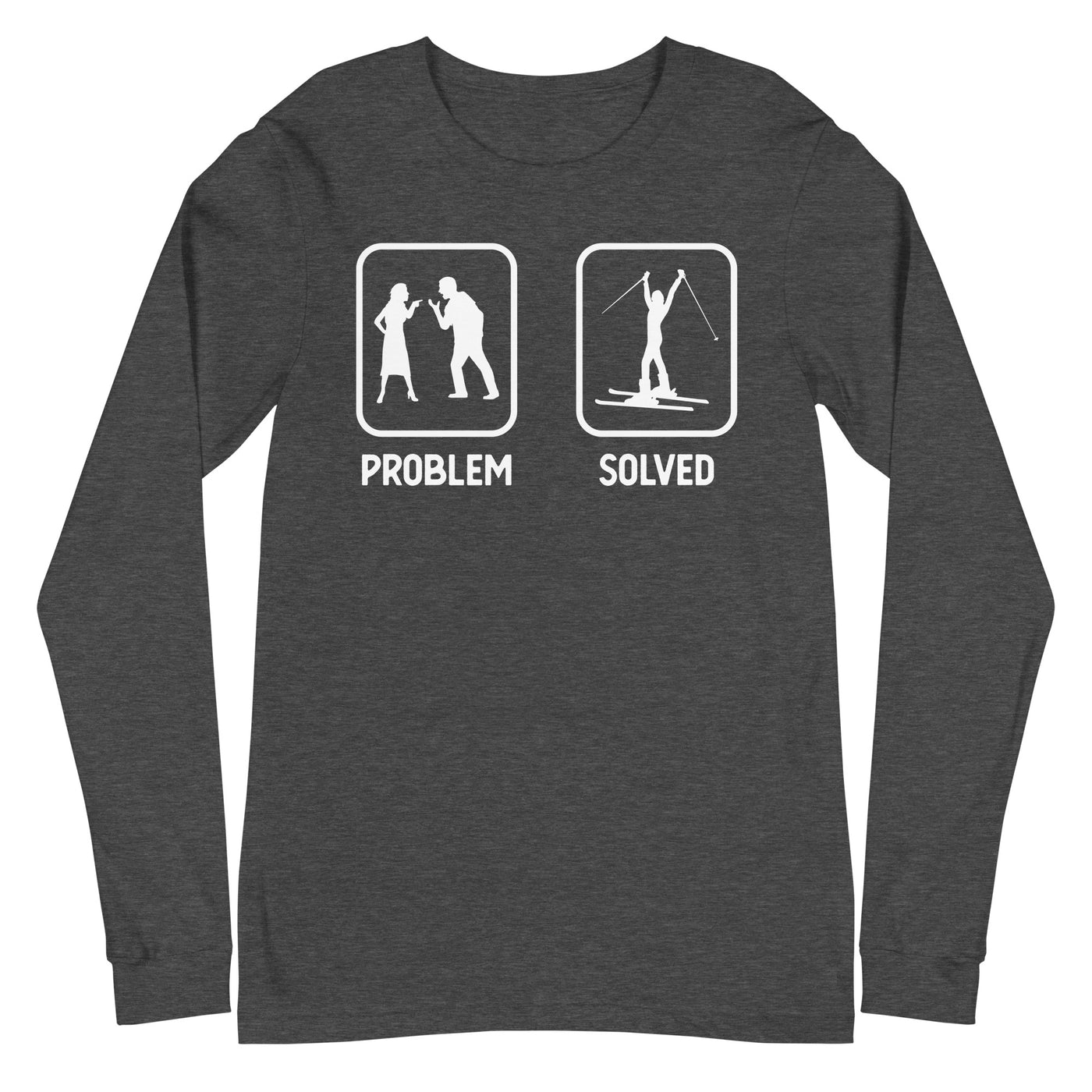 Problem Solved - Frau Skifahren - Longsleeve (Unisex) ski xxx yyy zzz Dark Grey Heather