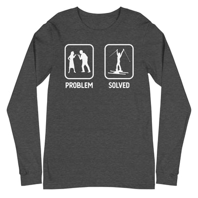 Problem Solved - Frau Skifahren - Longsleeve (Unisex) ski xxx yyy zzz Dark Grey Heather