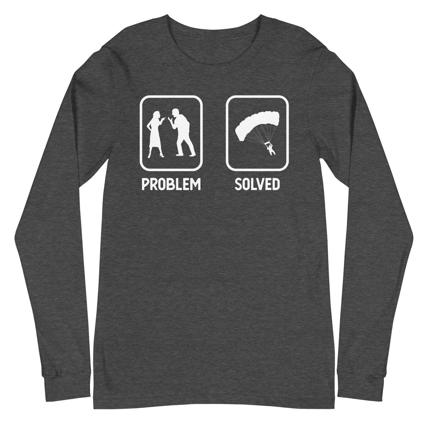 Problem Solved - Paragleiten - Longsleeve (Unisex) berge xxx yyy zzz Dark Grey Heather