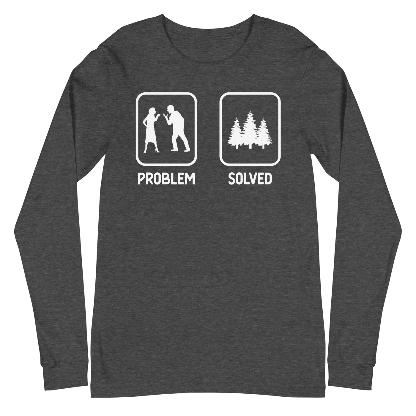 Problem Solved - Bäume - Longsleeve (Unisex) camping xxx yyy zzz Dark Grey Heather