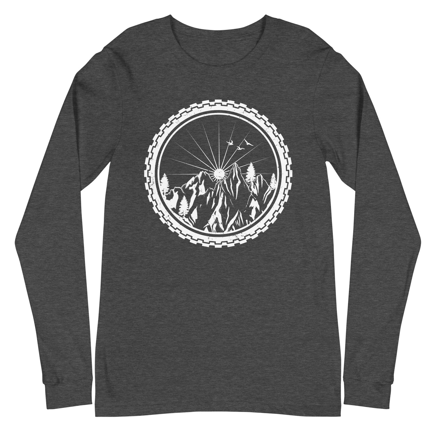 Rad mit Bergen drinnen - Longsleeve (Unisex) fahrrad xxx yyy zzz Dark Grey Heather