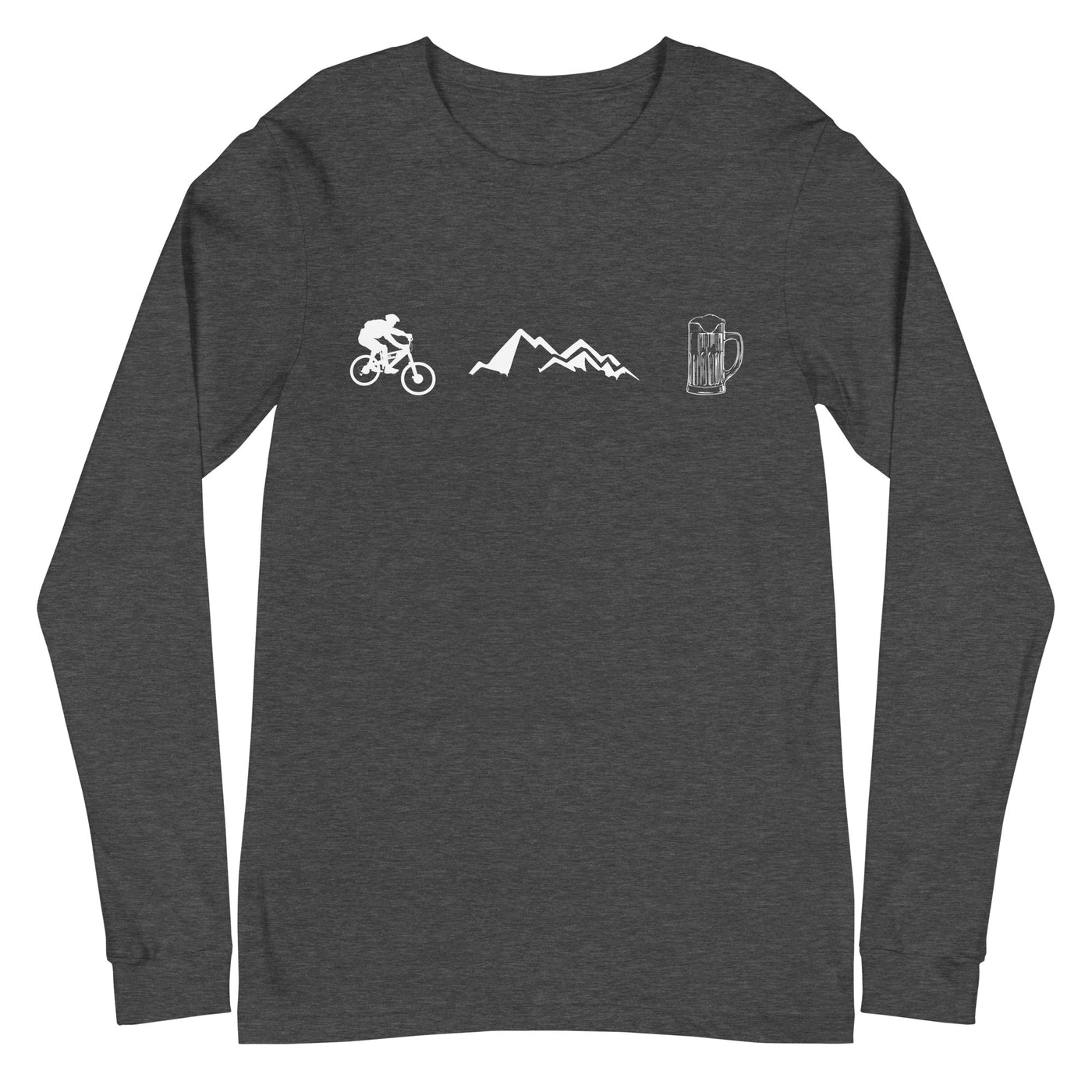 Radfahren, Berge und Bier - Longsleeve (Unisex) fahrrad xxx yyy zzz Dark Grey Heather