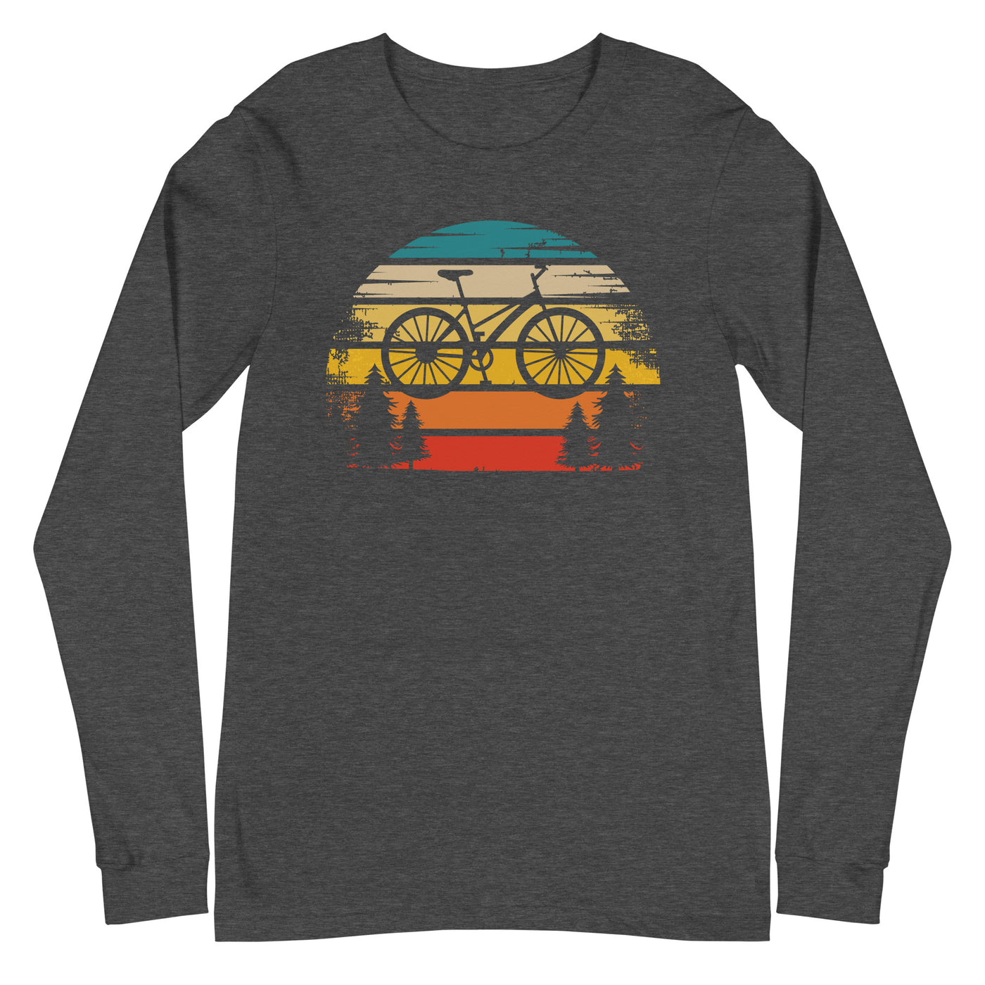 Retro Sonne und Fahrrad - Longsleeve (Unisex) fahrrad xxx yyy zzz Dark Grey Heather