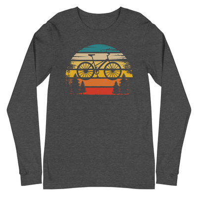 Retro Sonne und Fahrrad - Longsleeve (Unisex) fahrrad xxx yyy zzz Dark Grey Heather