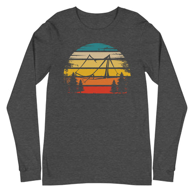 Retro Sonne und Camping - Longsleeve (Unisex) camping xxx yyy zzz Dark Grey Heather