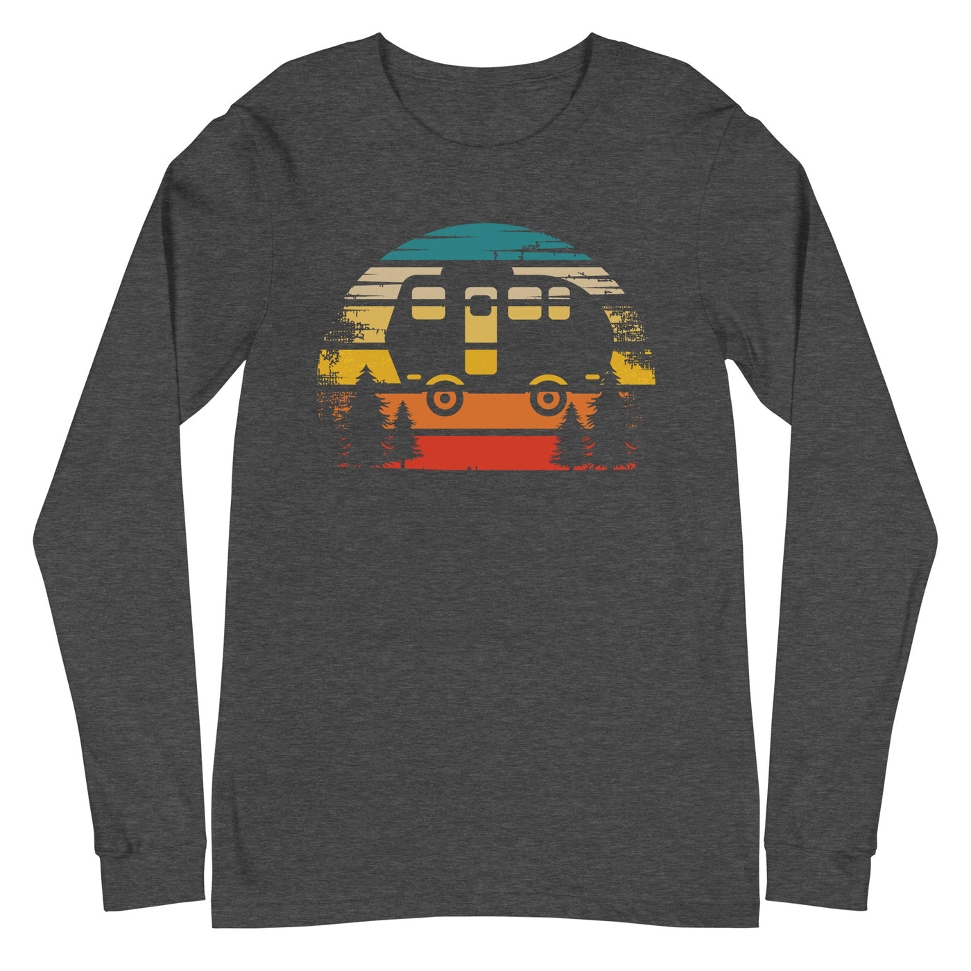 Retro Sonne und Camping - Longsleeve (Unisex) camping xxx yyy zzz Dark Grey Heather