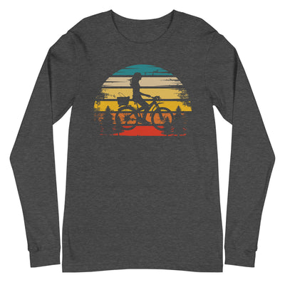 Retro Sonne und Radfahren - Longsleeve (Unisex) fahrrad xxx yyy zzz Dark Grey Heather