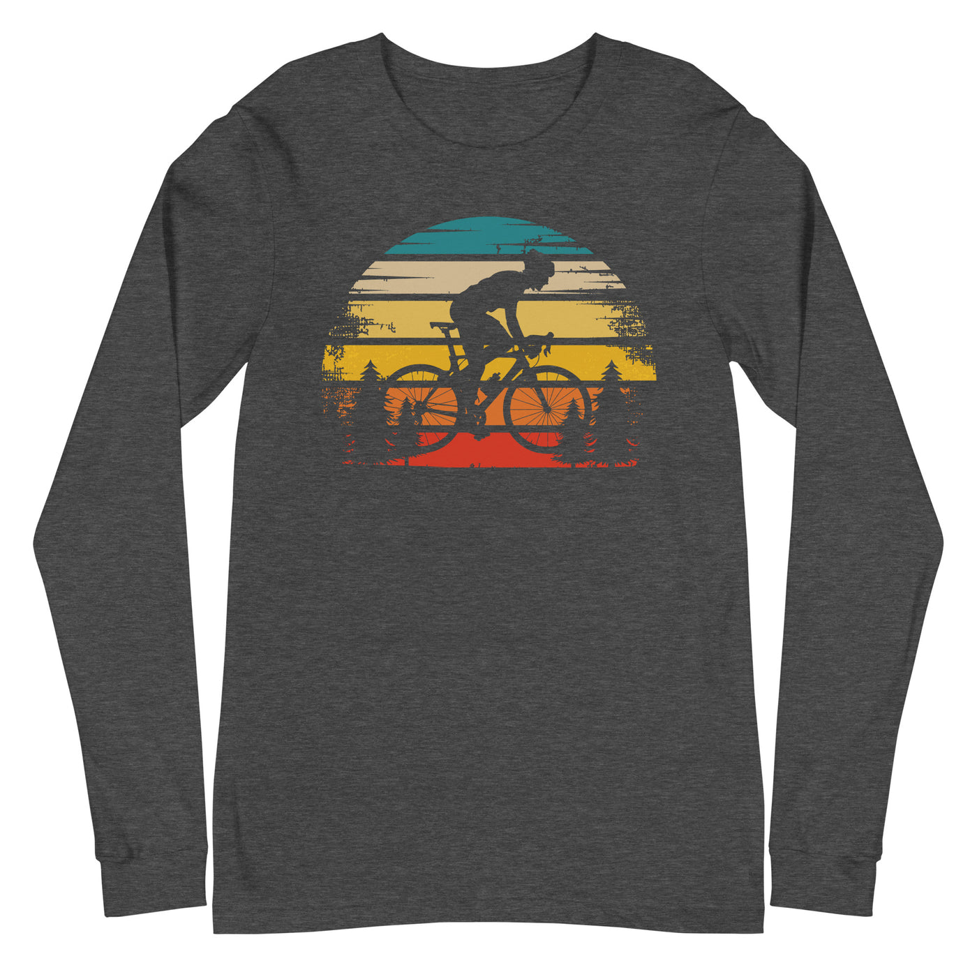 Retro Sonne und Radfahren - Longsleeve (Unisex) fahrrad xxx yyy zzz Dark Grey Heather