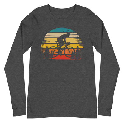 Retro Sonne und Radfahren - Longsleeve (Unisex) fahrrad xxx yyy zzz Dark Grey Heather